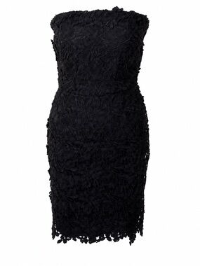 Sam Edelman Black 3D Floral Lace Strapless Cocktail Dress Size 6 $148 NWT